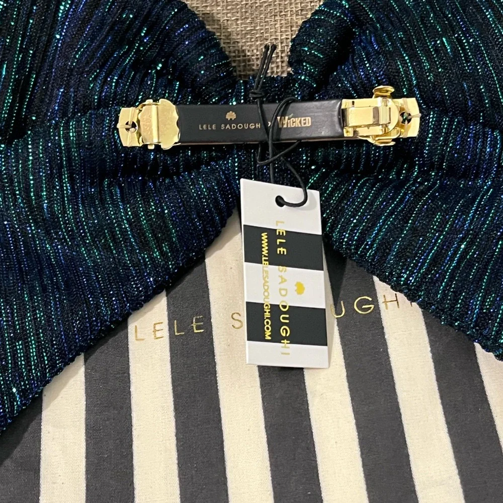 EARTH SHIMMER LEE SADOUGHI X WICKED NWT AUTHENTIC ELPHABA BOW BARRETTE - Picture 8 of 12